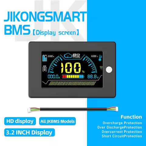 JK BMS Display 3.2 Inch LCD Monitor Real-Time SOC Voltage Current Temperature Fault Code Indicator J