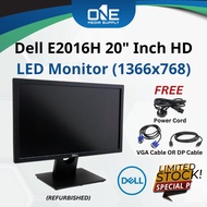 Dell 20” E2016H LCD with VGA Port & Display Port (Refurbished)