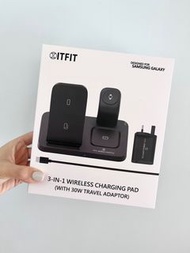 ITFIT Samaung 3-in-1 wireless charging pad (with travel adaptor) 未開封三合一無綫充電板(連旅行充電器)