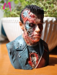 【User-friendly】 24cm Terminator T800 1:4 Bust Arnold Schwarzenegger Resin Figure Statue Toy Battle D