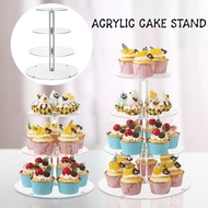 3/4/5/6 Tier Transparent Acrylic Cake Stand Wedding Birthday Party Round Tower Cupcake Cake Stand Bread Dessert Display Shelf