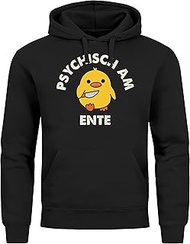 Men's Hoodie Psychic on Duck Knife Joke Word Game Statement Saying Meme Hoodie, duck black, Medium
