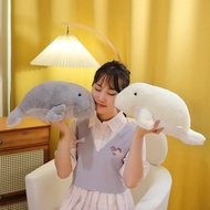 Cartoon Solid Color Manatee Plush Toys Cute Dugong Plushie Sea Cow Marine Animal Stuffed Doll Mermai