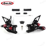 Arashi GSXR1000 / GSXR1000R / GSX-R1000X CNC Adjustable Footrests Foot Pegs Rider Rearset For SUZUKI