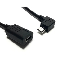 USB Type C to Micro USB Conversion Cord Type C Female to Right L Micro USB Male Conversion Cord 25cm