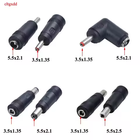 cltgxdd 1piece 5.5 x 2.1/2.5 MM Male/Female To 3.5 x 1.35 mm F-M DC Power Connector Adapter Laptop 5