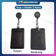GANTUNGAN YOYO ID CARD HOLDER - 2-CARD LEATHER HOLDER