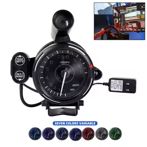 Real-Time Response Simracing Game Car Tachometer 11000 RPM 7-Color Backlight Universal Motorcycle RP