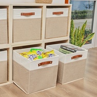 Linen Fabric Storage Basket 22L/27L/36L Japanese lego toy Snack Storage Box Household Foldable Stora