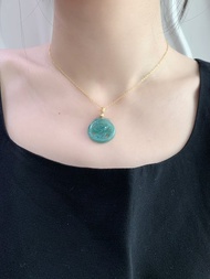 天然危地馬拉翡翠蓮花吊墜項鍊 能量石