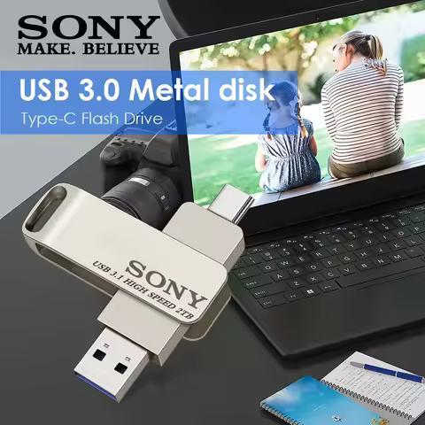 SONY High-Speed USB Flash Drive 2TB OTG USB 3.1 Dual-C Metal Memory Stick for Computers And Mobiles 