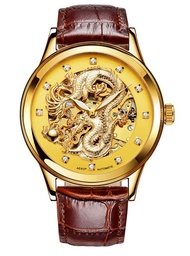 MASTOP Switzerland Watches Men Brand Automatic Mechanical Luminous Watch Hollow Gold Watch