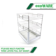 ecoWARE Stainless Steel PTJ010SS Multi-function Three Layers Pull Out Basket