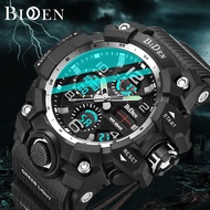 BIDEN Men Watch Military Style Digital Analog Sports Silicone Strap Waterproof Original Boy Wrist Watch