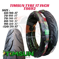 TIMSUN 17INCH TS692 Tubeless Tyre Tire Motorcycle TS692 60/90 70/80 70/90 80/90 90/80 120/70 -17 Tay