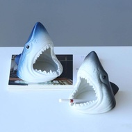 xfcbfCute Shark Shape Ash Tray Cartoon Animal Model Multi-purpose Decorative Ceramic Cigarette Ash Holder Ashtray Desktop Decoration