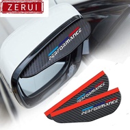 ZR For 2pcs Carbon Fiber MPerformance Car Rearview Mirror Rain Eyebrow Sticker For BMW E46 E90 E60 E39 E36 E87 F10 F20 X5 X1 X3