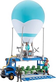 Fortnite Battle Bus Deluxe - Features Inflatable Balloon with Lights &amp; Sounds, Free-Rolling Wheels on Bus - Includes 4 Inch Recruit (Jonesy) and Exclusive Tomatohead Action Figures