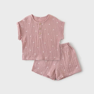【Kids clothes】 Fashion Kids Clothes Suit Summer Casual Organic Cotton Tshirt + Shorts Toddler Baby S