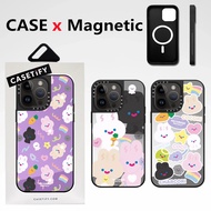 High quality Magnetic phone case CASETiFY【recorder factory Rabbit】For iPhone 13 14 15 Pro Max Cartoon sticker Mirror effect shockproof hard Cover with Box packing