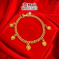 Gelang Tangan Papan 3D 0.5 Emas Bangkok Emas Korea GM Mall Bracelet 24k Gold Plated Jewellery