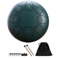 Rain Drum for Outside Steel Tongue Drum 8Notes 6 Inches Chakra Tank Drum Steel Percussion Padded Mal
