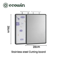 Ecowin 316 เขียงสแตนเลสป้องกันโรคราน้ําค้างและต้านเชื้อแบคทีเรีย/ครัวเรือนสองด้านตัดผัก/หนาครัวเขียง