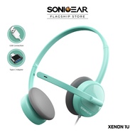 SonicGear Xenon 1U USB A Stereo Wired Headphone with Microphone | Light Weight  | Comfortable | Clear Audio