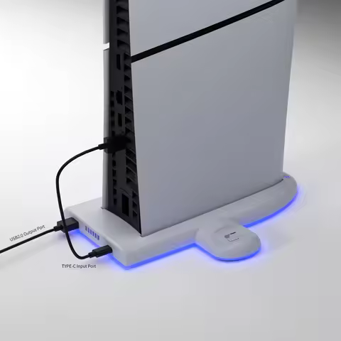 DOBE TP5-3528 Cooling Charging Dock for PS5/PS5 Slim with Touch Key,7-Color RGB LED,Ultra-Thin Charg