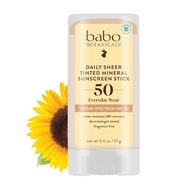 Babo Botanicals Daily Sheer Mineral Tinted Sunscreen Stick SPF50 - Natural Zinc Oxide - For Face - F
