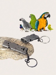 1只不銹鋼鸚鵡訓練超聲波哨子,鴿子哨子訓練工具