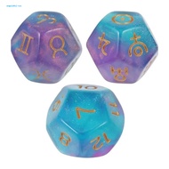 Ou Astrology Dice Set Horoscope Dice Kit 12-sided Zodiac Dice Set for Tarot Game Lucky Constellation Astrology Dice with Golden Numbers Southeast Asian Buyers' Favorite