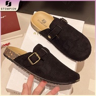 STOMPION Korean Sandals For Women And Men Flat Close Sandals Unisex Half Shoes For Women Casual