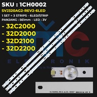 Backlight TV CHANGHONG 32 Inch 32C2000 32D2000 32D2100 32D2200 SVJ320AG2-REV2-6LED