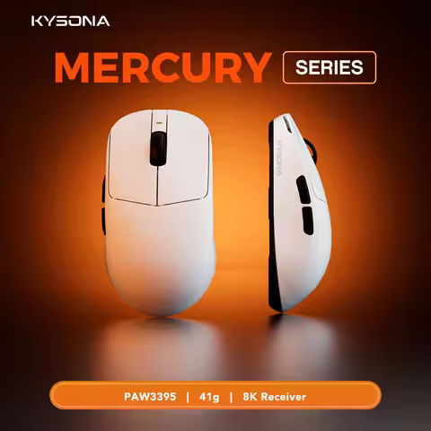 KYSONA Mercury Pro Wireless Mouse Gaming PAW3395 Sensor 41g Ultra-lightweight rechargeable 8KHz Poll
