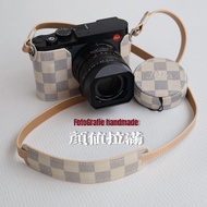 Leica Q3 43/Q3/Q2/Q1 Checkerboard Making Palm Pattern Genuine Leather Leather Case Protective Case B