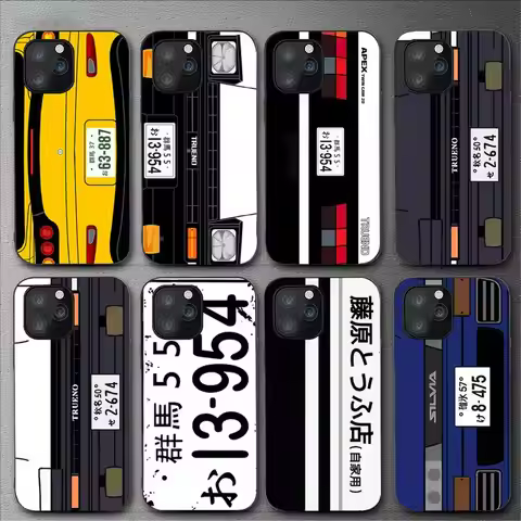 Japan Classic JDM AE86 License Plate Phone Case For iPhone 17 16 15 11 12 14 13 Pro Max Mini X XS XR
