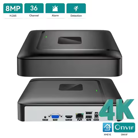 Hamrolte H.265 CCTV NVR 10CH /16CH/36CH 4K Mini Network Video Recorder IE Cloud Face Detection Xmeye