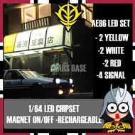 1/64 LED SET AE86 TOMICA HOTWHEEL POPRACE MINIGT LAMPU LED MAGNET ON OFF