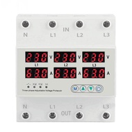 Over and Under Voltage Protector Three-phase Digital Display Adjustable Current Over Voltage and Und