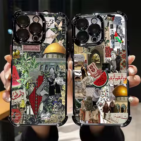 Art Plating Phone Case For Samsung S25 S24 S23 S22 S21 S20 FE Note20 Plus Ultra 4G 5G P-Palestine-es