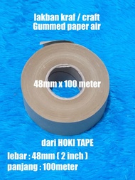 Lakban kraft air 48mm x 100M Gummed paper craft HOKI TAPE Eco Friendly