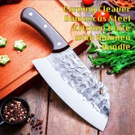 Pisau Cleaver Damascus dengan Pemegang Kayu Carving Cleaver Damascus Steel Kitchen Knife with Wooden