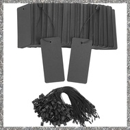 (GJFZ) 400 Set Black Price Tags with String Gift Tags with Safety Pins Custom Clothing Tags Price Ta