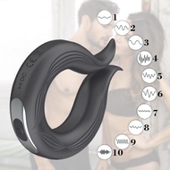♞∏Penis-Ring Vibrators Silicone Cock-Ring Delay Ejaculation Erection Vibrating Lock Ring- Penis Long Lasting Sex Toy for