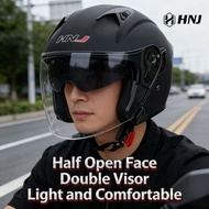 HNJ Helmet Motor Double Visor Open Face Motorcycle Murah Malaysia