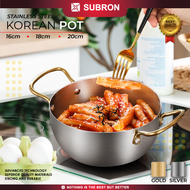 SUBRON Panci Mie Korea Multifungsi 16cm 18cm 20cm Stainless Gold Silver Mi Ramen Ramyun tteokbokki K