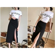 Girls A-line skirt with slit above the knee