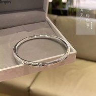 Hot Sale Four-Leaf Clover Silver Bracelet Female 9999 Sterling Silver Plain Ring Closed Pure Silver 