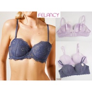 FELANCY Women's Bra Half Cup (cup 1/) Underwire 34B Thin Foam Mix Lace Decoration Underwear 310F
